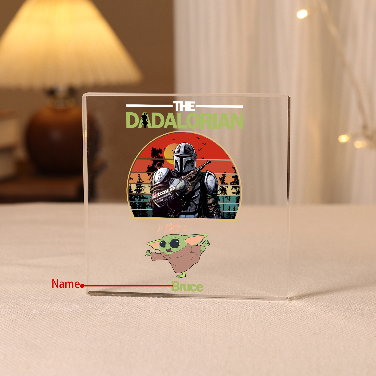 1 Name - Personalised Dadalorians Pattern Custom Name Acrylic Ornament Father's Day Gift