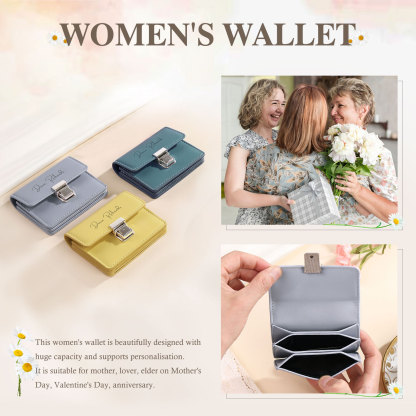Custom Purse-Personalised Photo & Text PU Leather Ring Wallet Coin Purse Three Colors Available Gift for Her