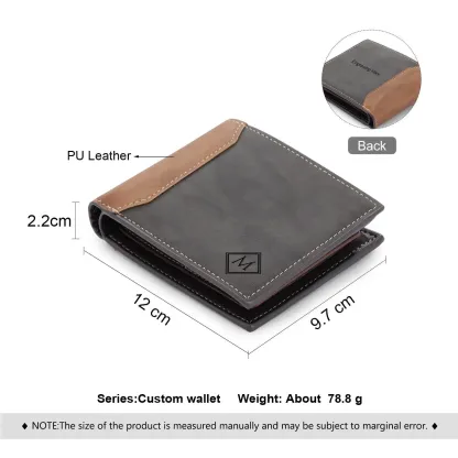 Personalised Leather Wallet Engraved Letter Short Wallet Custom Folding Wallet Gifts For Men