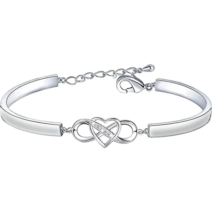 To My Best Friend - NOT SISTERS BY BLOOD BUT SISTERS BY HEART Infinite Love Bangle Bracelet Friendship Heart Bracelet
