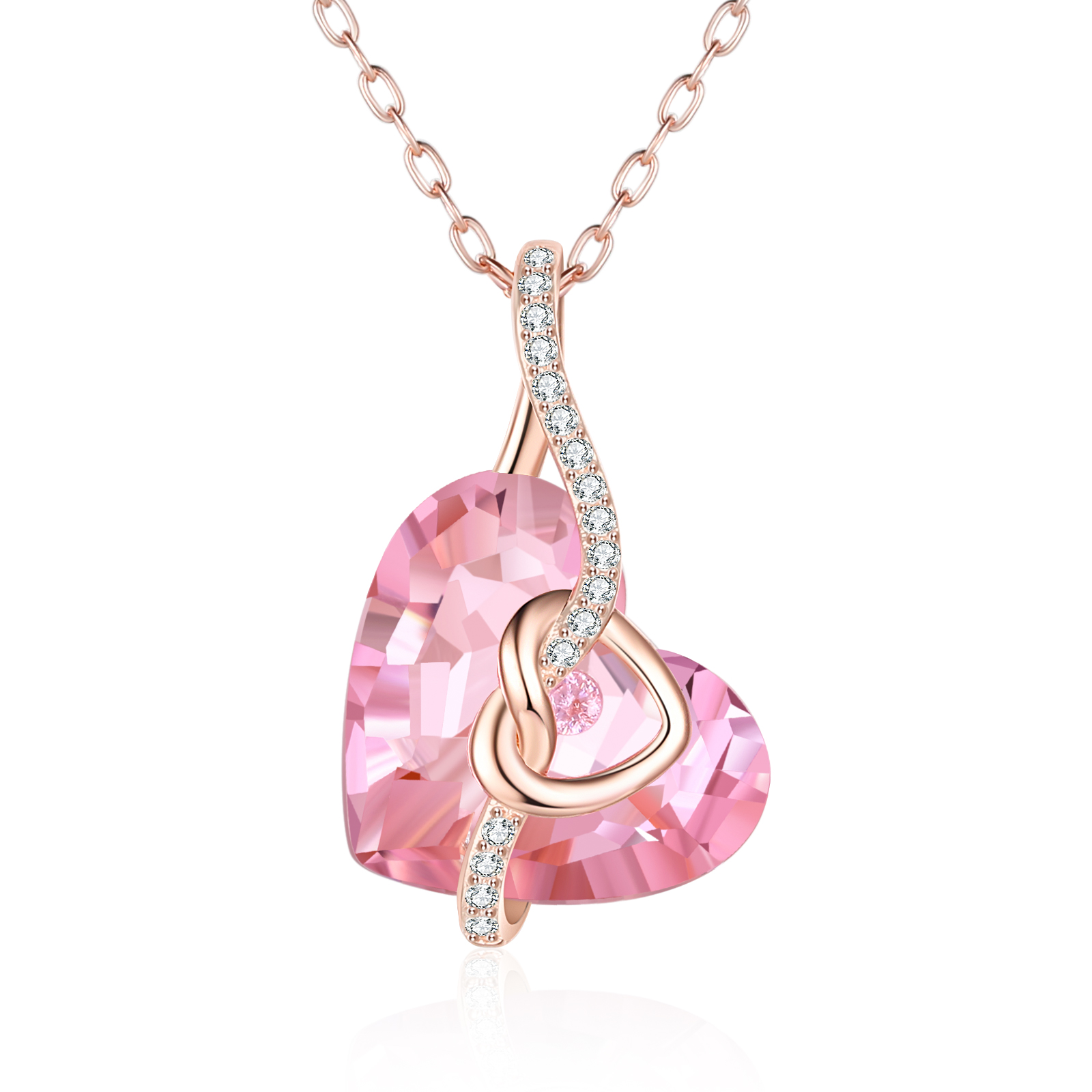 Heart-shaped Crystal Necklace Birthstone Necklace Gifts For Her