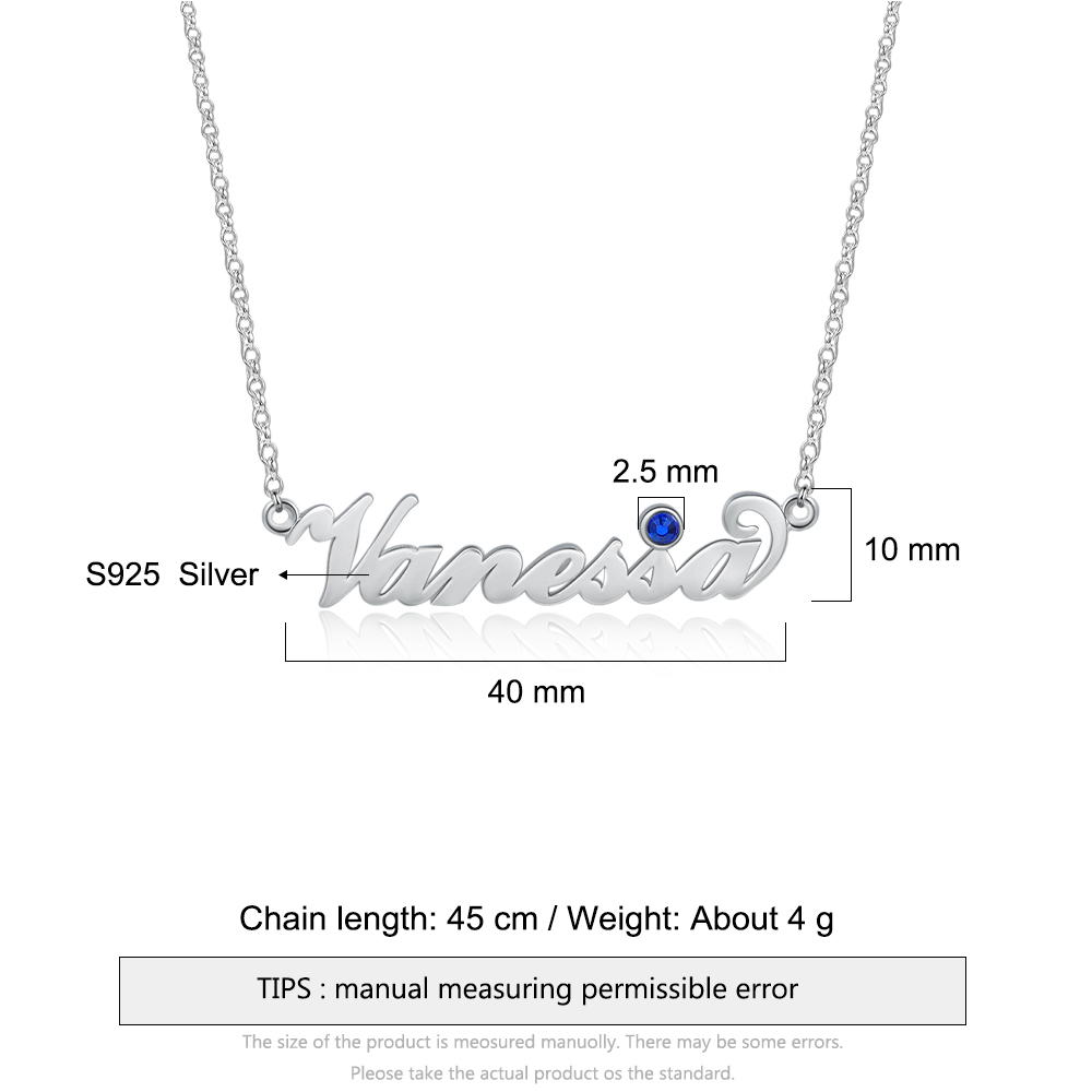Custom Birthstone Name Necklace