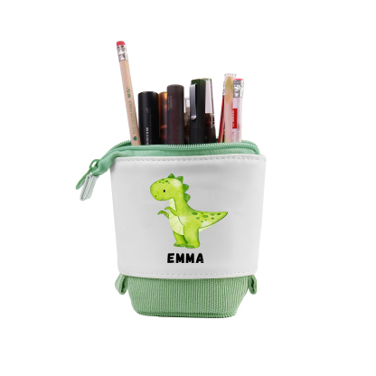 Personalised Pencil Case Custom Name & Dinosaur Pattern Pen Pouch Back To School Gift for Boys Girls