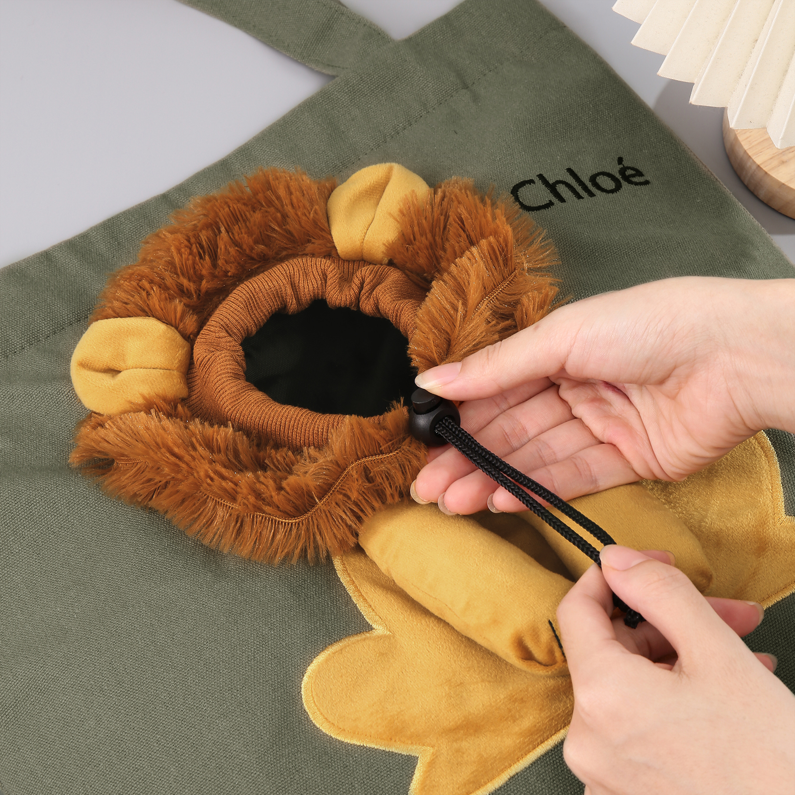 Personalised Name Cat Carrier Bag Cute Lion-Shaped Cat Carrying Bag Large Capacity Cat Canvas Tote Bag For Small Animals Dogs Cats