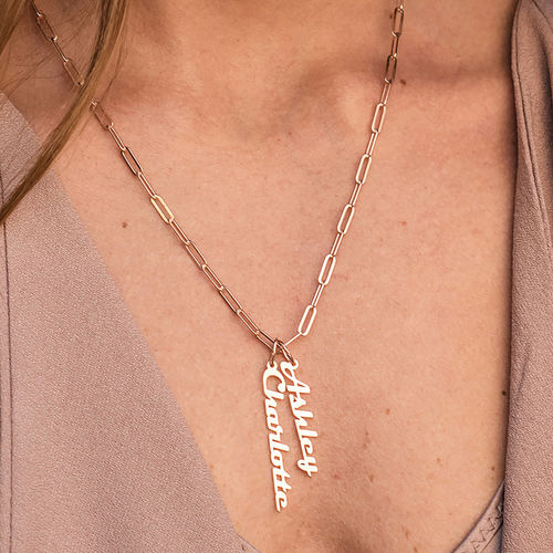 Personalised Chain Link Necklace Custom 1 Name Necklace Gift For Women
