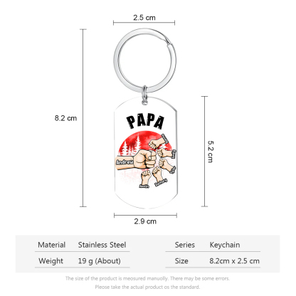 6 Names - Personalised Custom Fist Bump Keyring Mangrove Style Keyring Gift for Dad