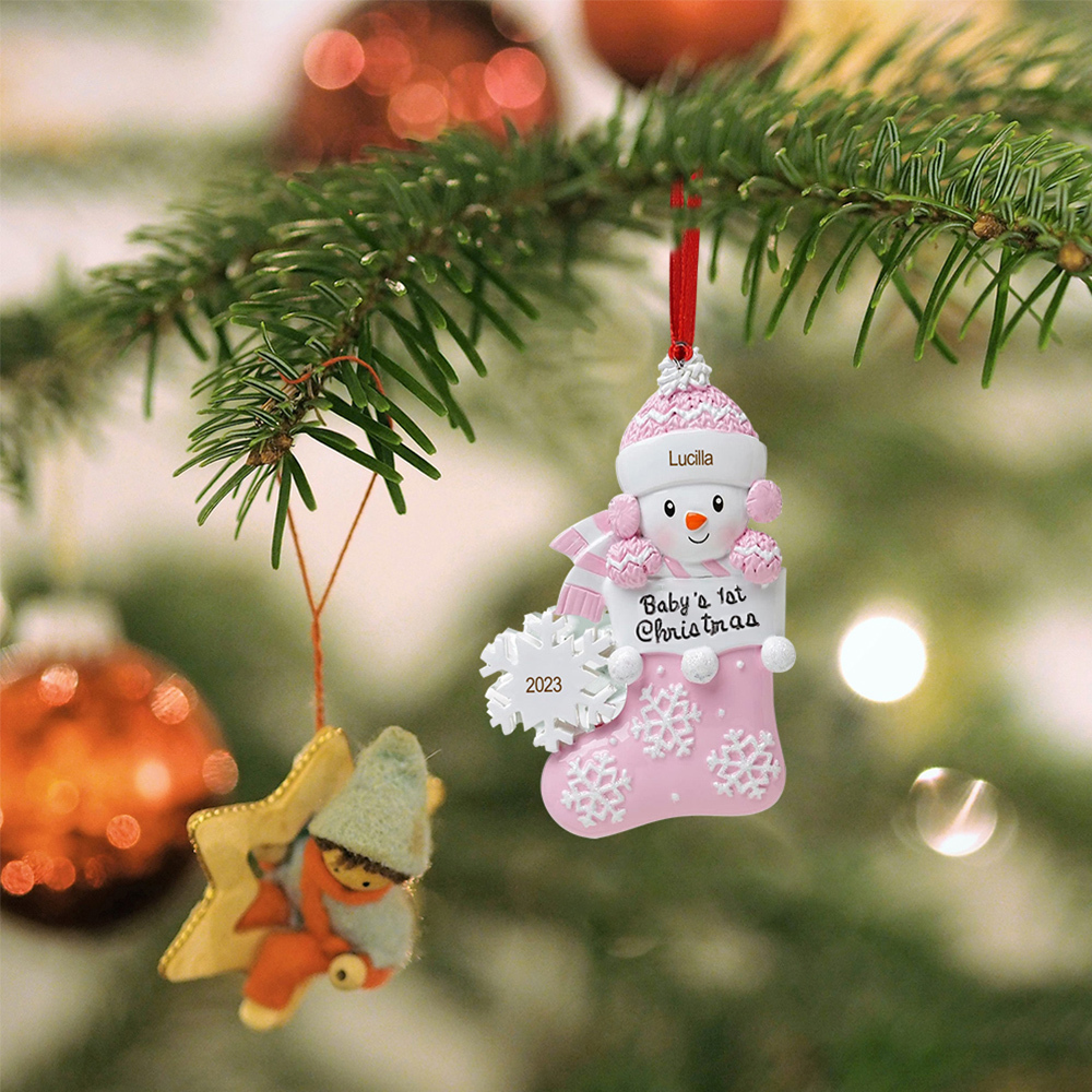Personalised Baby Christmas Xmas Tree Decoration Ornament-Custom Name And Date Hanging Ornament Gifts For Baby's First Christmas