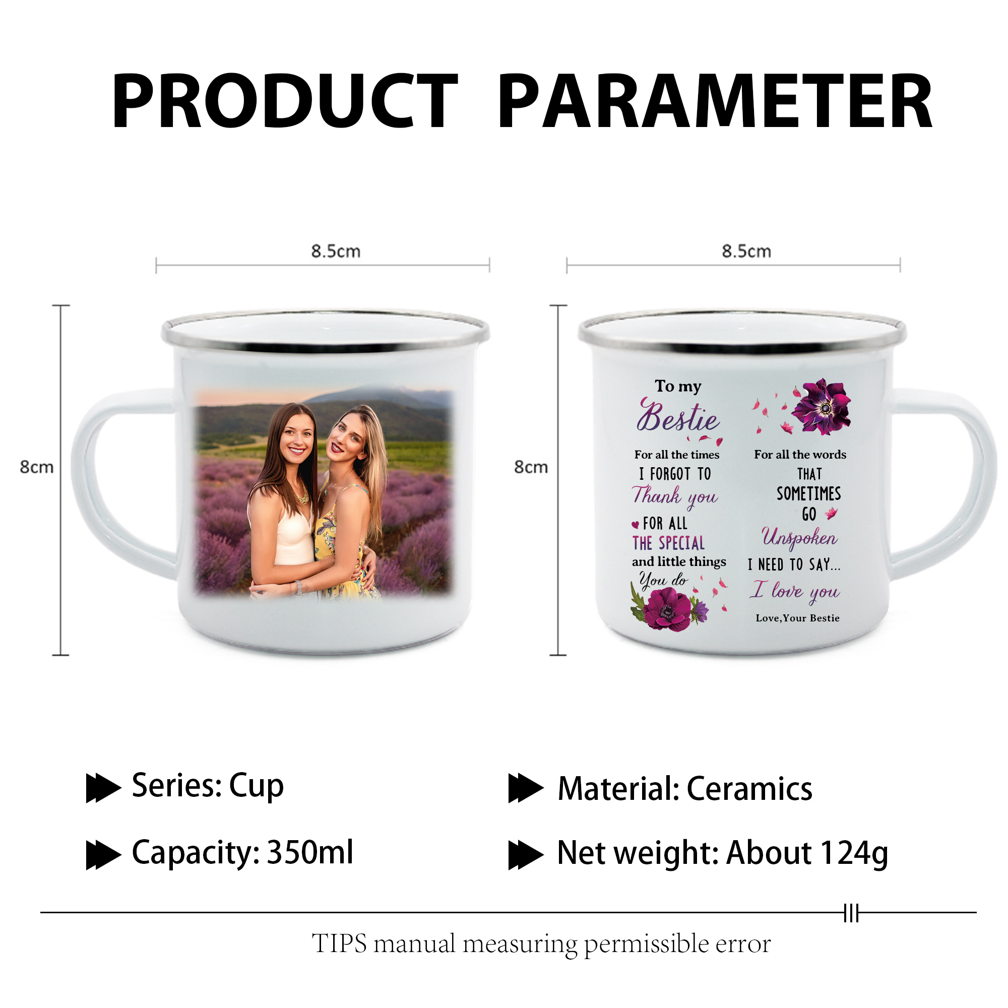 Personalised Photo Mug-Custom Set With Gift Box To My Bestie Birthday Gift Ceramic Coffee Mug for Bestie