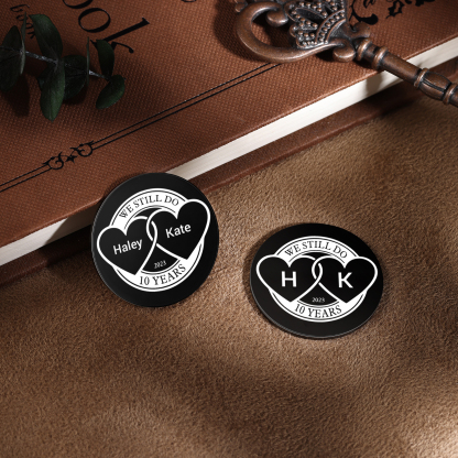 2 PCS Personalized Name Stainless Steel Couple Coin Custom Anniversary Special Gift