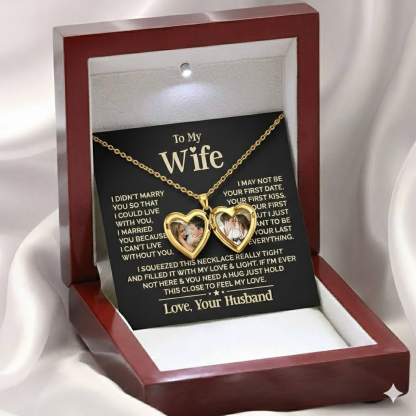 Personalised Heart Shaped Locket Necklace Custom with 2 Photos and 1 Text for Her | Jessemade