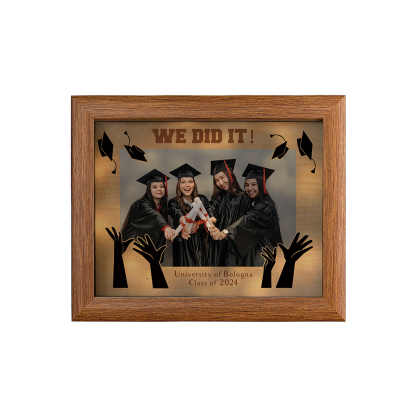 2024 Graduation Gift - Personalised Year & Photo & Text Wood Frame Night Light LED Night Light Gift for Her/Him
