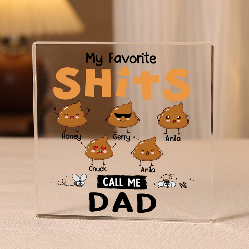 5 Names - Personalised Monster and Shit Style Custom Name Acrylic Ornament Father's Day Gift for Dad