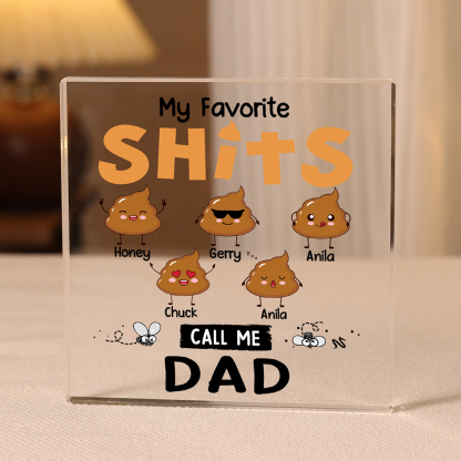 5 Names - Personalised Monster and Shit Style Custom Name Acrylic Ornament Father's Day Gift for Dad