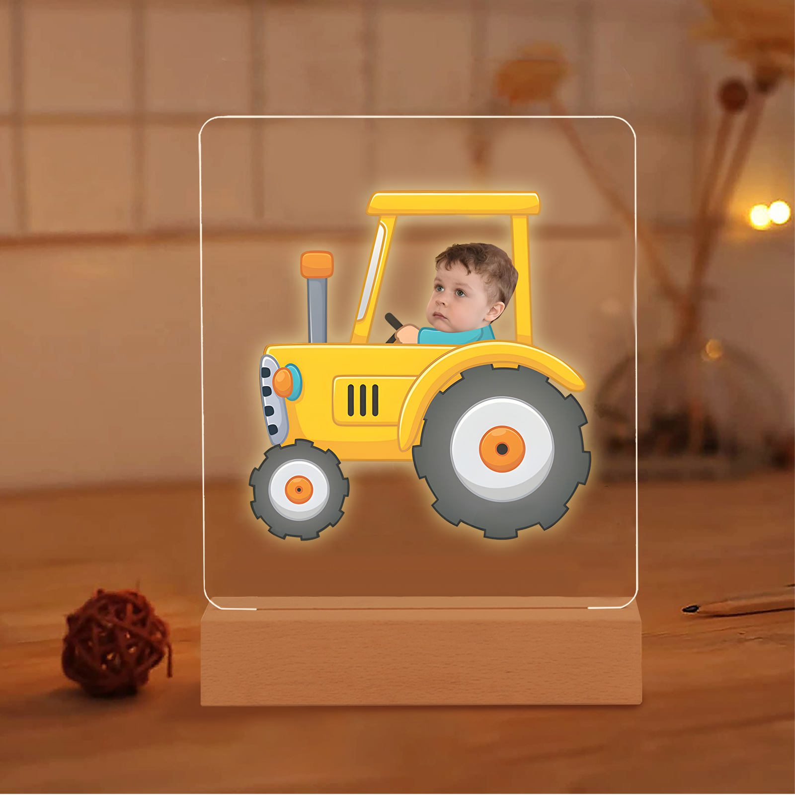 Personalised Photo Acrylic Exquisite Pattern Night Light, A Gift For Children