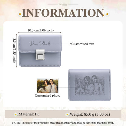 Custom Purse-Personalised Photo & Text PU Leather Ring Wallet Coin Purse Three Colors Available Gift for Her