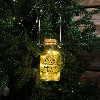Memorial Jar Hanging Night Light I Have An Angel Looking Out For Me LED Lamp