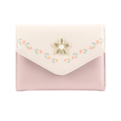 Custom Purse-Women's Personalised Photo PU Leather Flower Folding Wallet for Her
