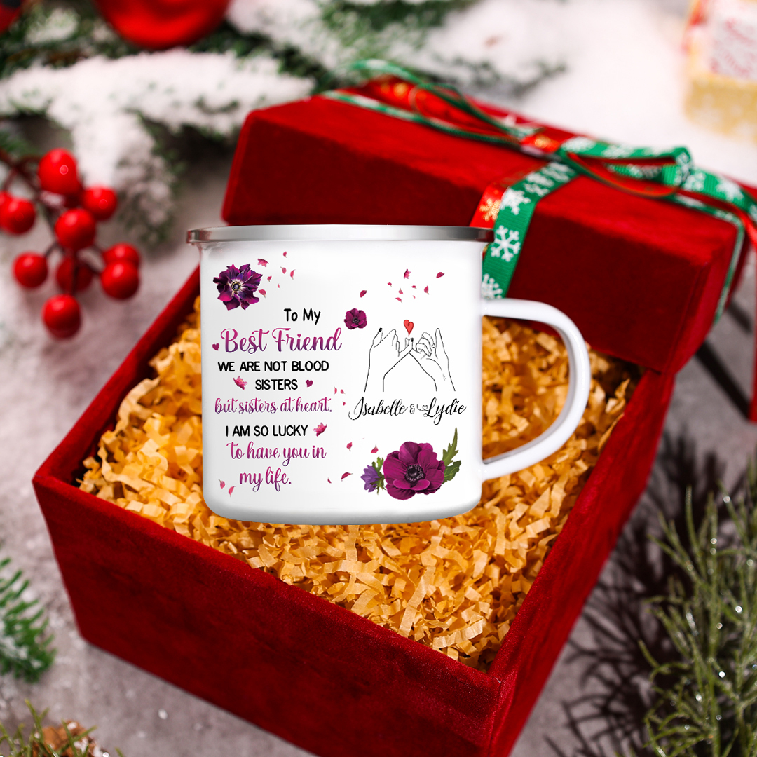 Personalised 2 Names And Photo Mug-Custom Set With Gift Box To My Best Friend Birthday Gift Ceramic Coffee Mug for Bestie