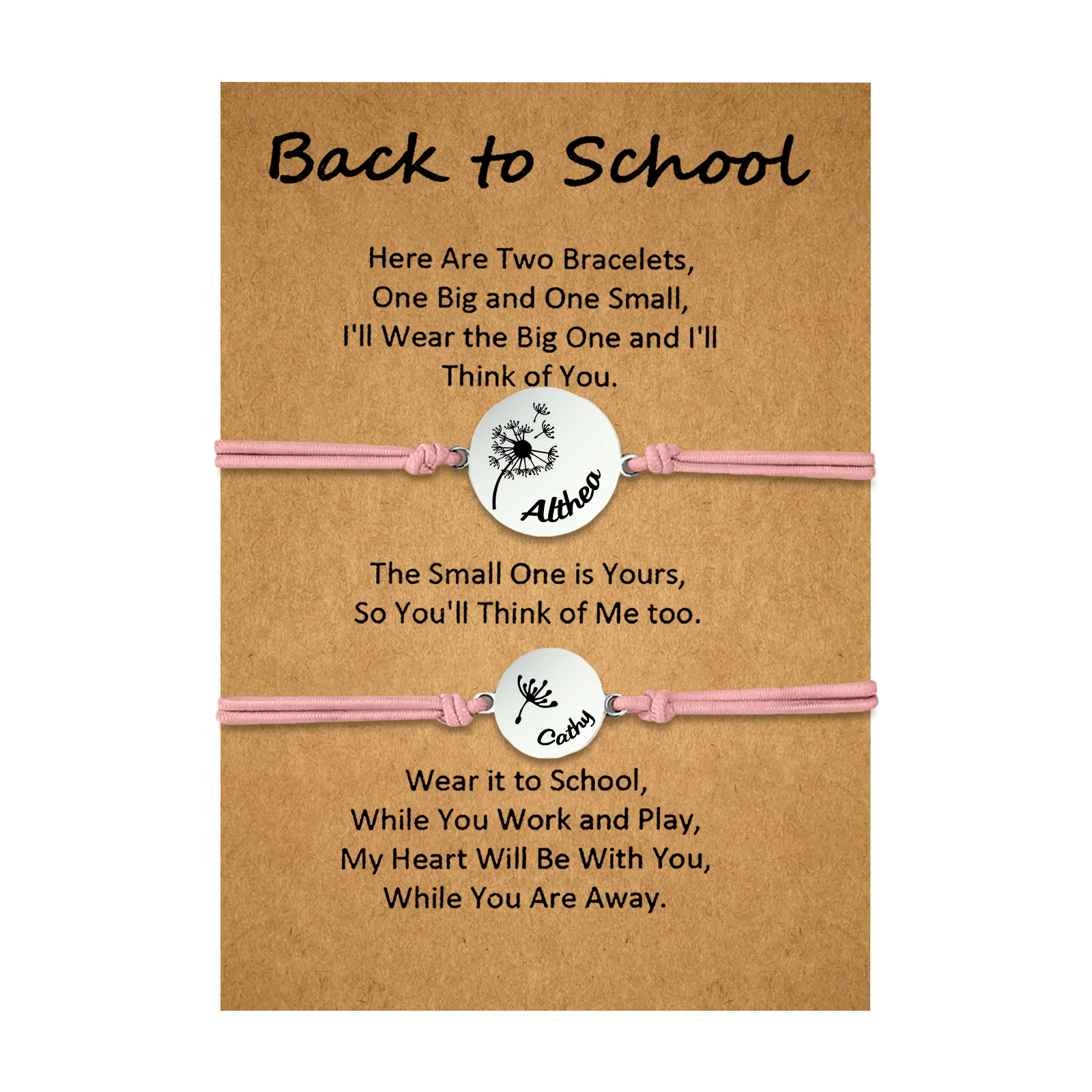 2 PCS Dandelion Pattern Elastic Stainless Steel Bracelet, A Back-To-School Gift For Daughter