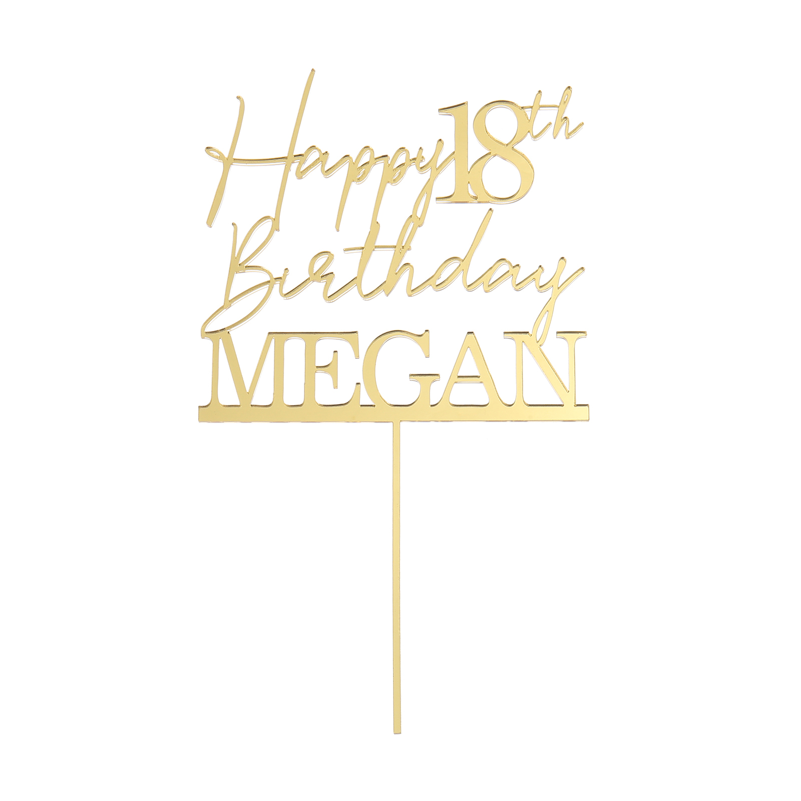 Personalized Custom Text And Name - Happy 18th Birthday Cake Topper For Birthday