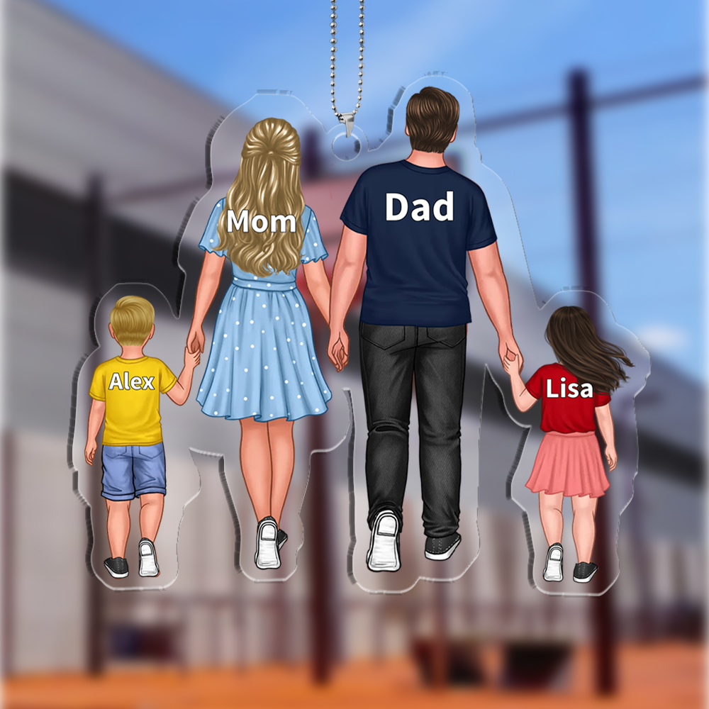 Personalized 2-10 Name Acrylic Family Keychain/Decorated Exquisite Gift For Family