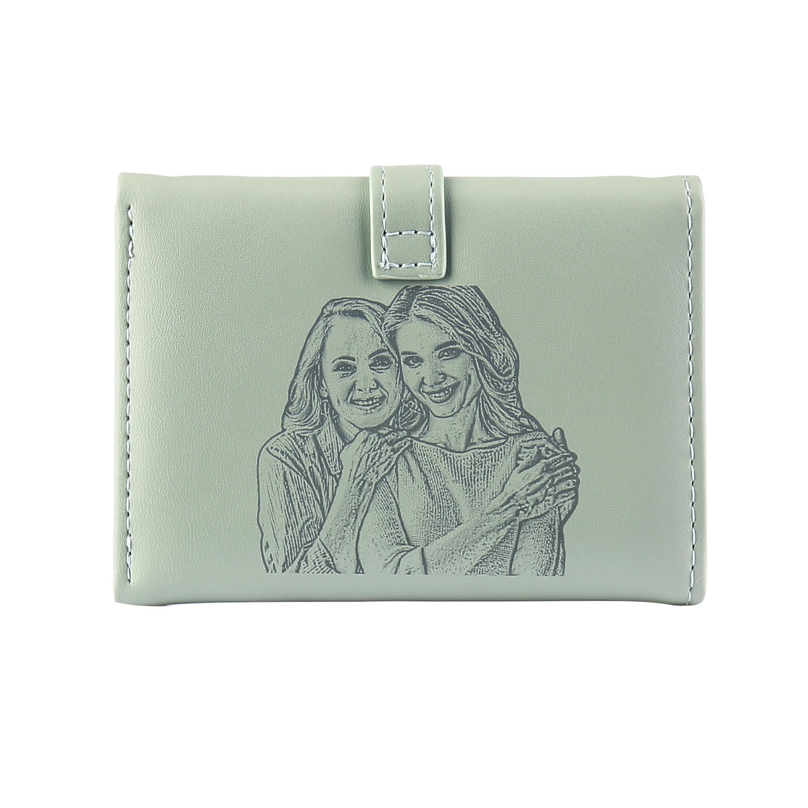 Custom Purse-Women's Personalised Photo PU Leather Flower Wallet Coin Purse Four Colors Available Gift for Her