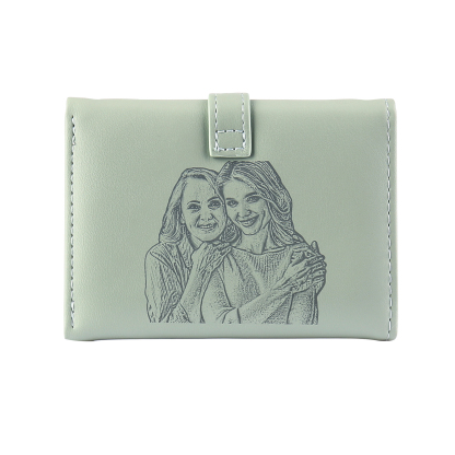 Custom Purse-Women's Personalised Photo PU Leather Flower Wallet Coin Purse Four Colors Available Gift for Her