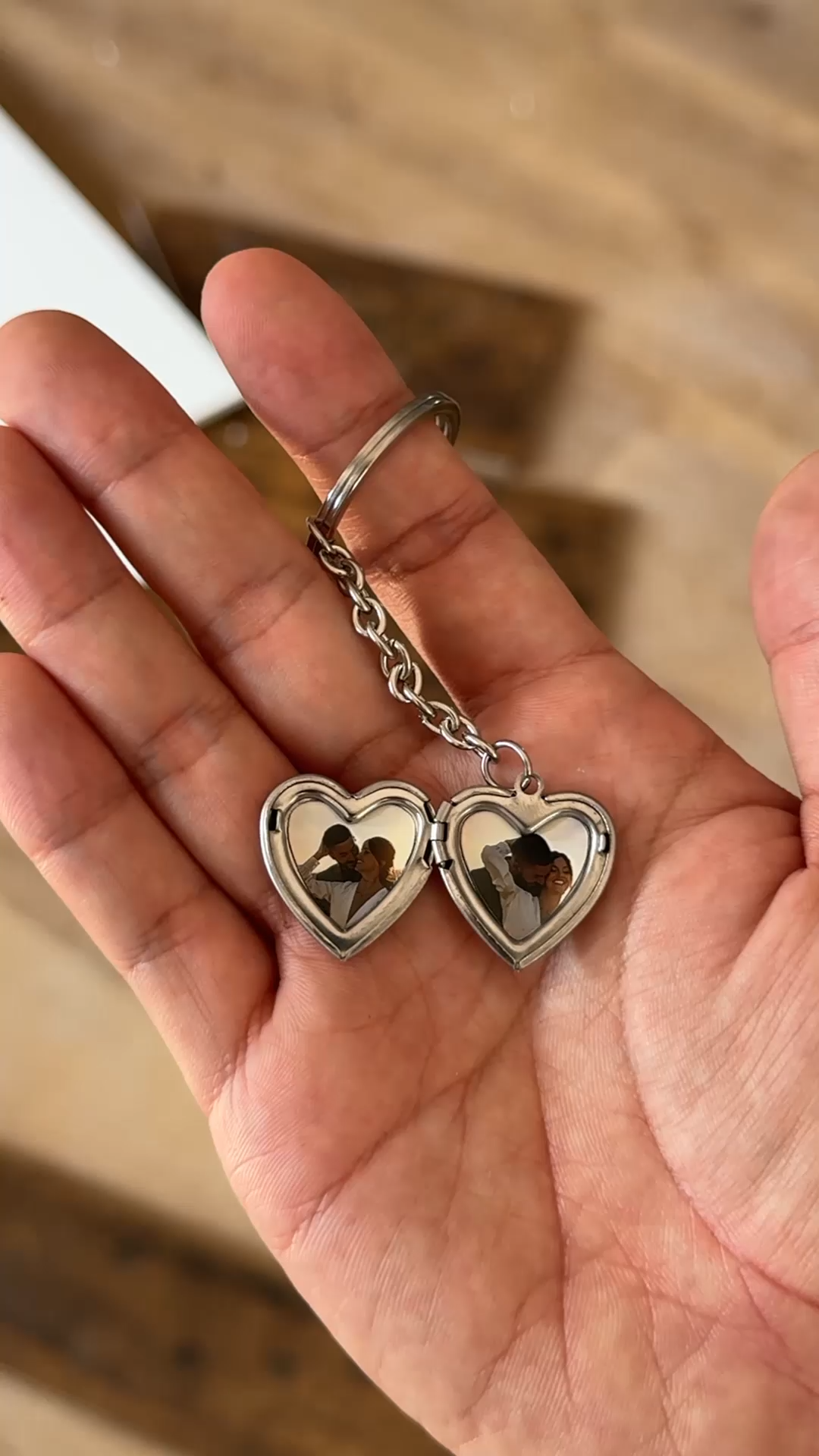 Personalised Heart Photo Locket Keyring