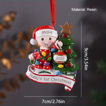 Personalised Baby Christmas Xmas Tree Decoration Ornament-Custom Name And Date Hanging Ornament Gifts For Baby's First Christmas