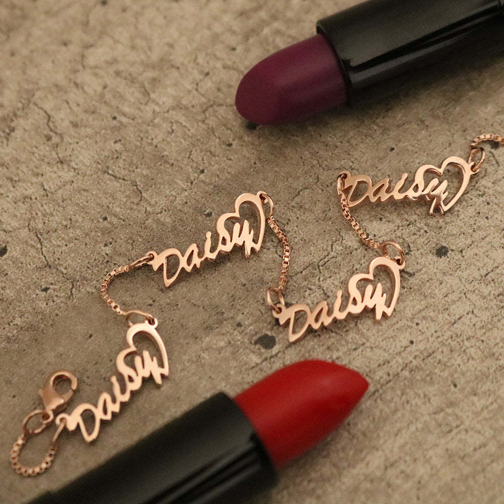 Personalized Name Ankle Bracelet Custom 4 Names Anklet Gifts for Her