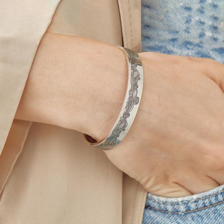 Whenever You Feel Overwhelmed, Personalised Wave Cuff Bangle Bracelet Gifts For Daughter