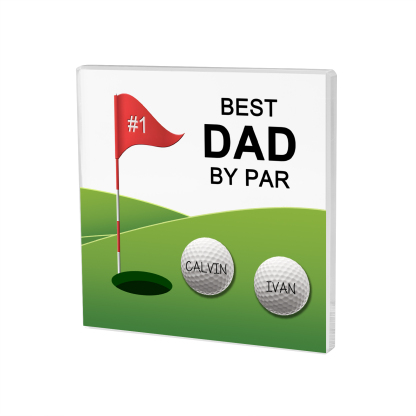 2 Names - Personalised Name and Text Acrylic Decor - Best Dad By Par - Father's Day Gift for Dad