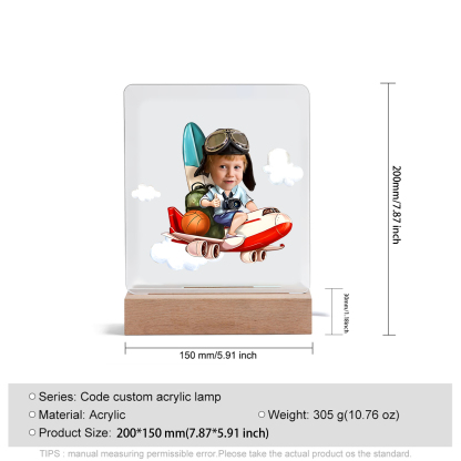 Personalised Photo Acrylic Exquisite Pattern Night Light, A Gift For Children