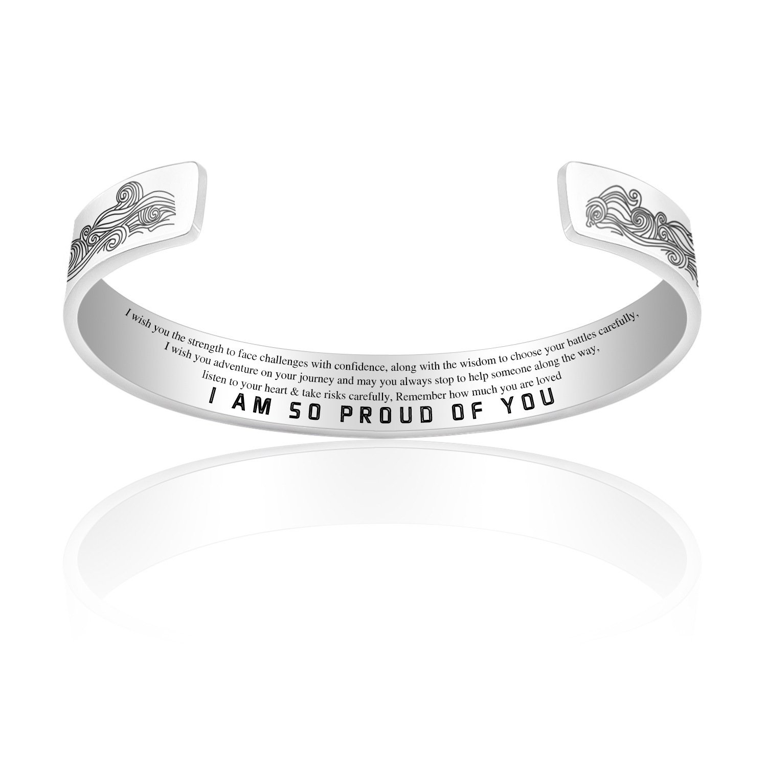 To My Daughter Cuff Bangle Bracelet 