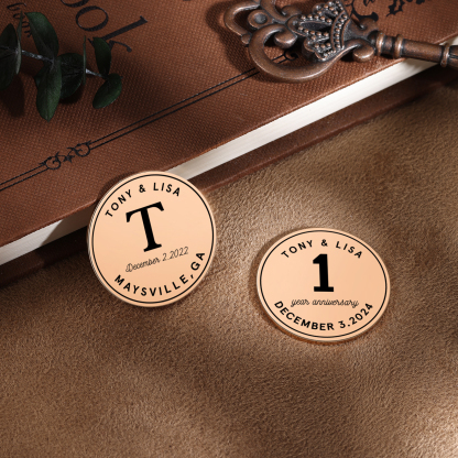 2 PCS Personalized Name Stainless Steel Commemorative Coin Custom Anniversary Special Gift