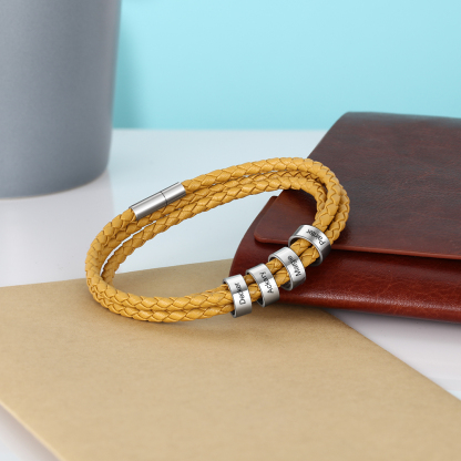 Custom 4 Beads Men's Bracelet For Him Best Gift For Dad