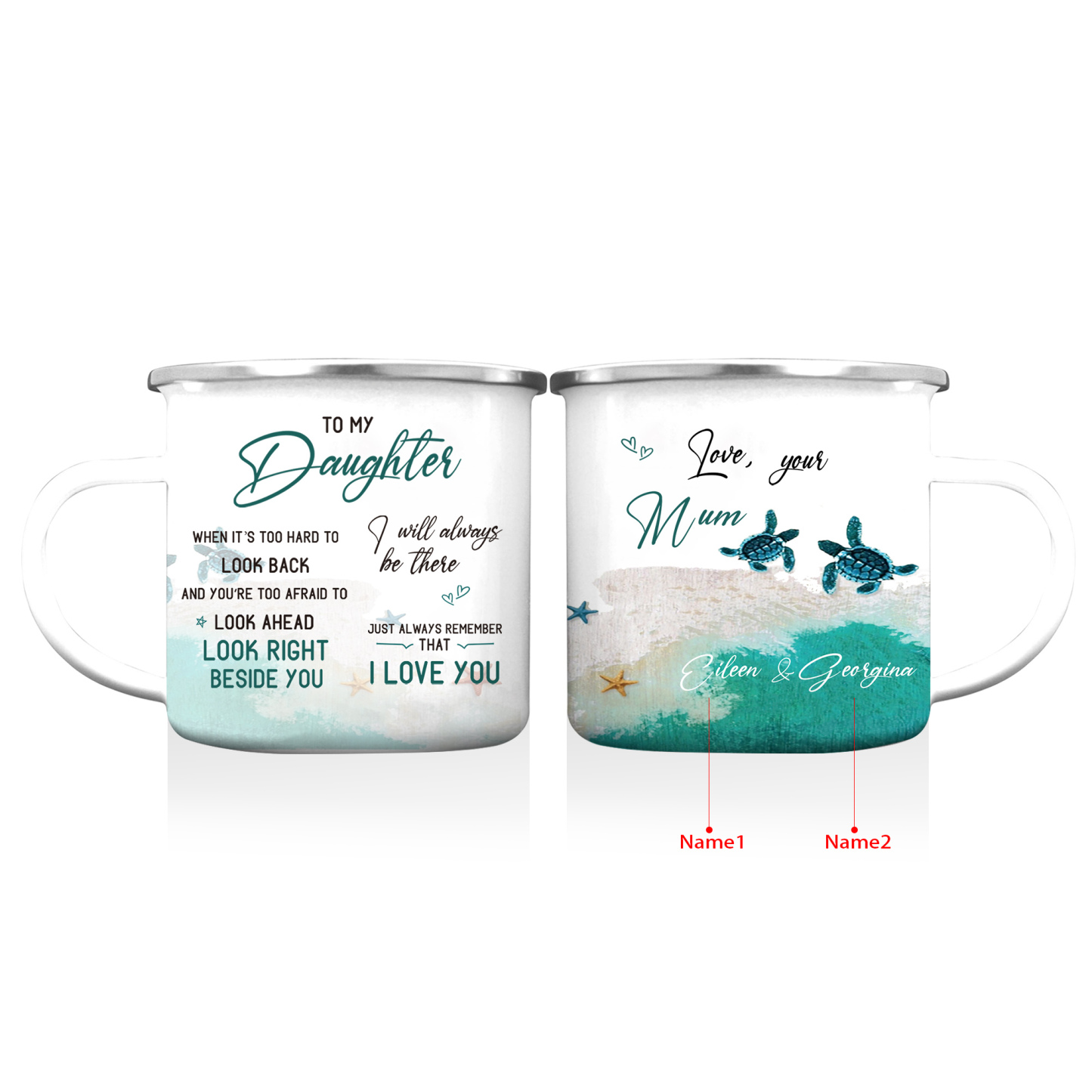 Personalised 2 Names Mug-Custom Set With Gift Box To My Daughter Christmas Birthday Gift Ceramic Coffee Mug for Family
