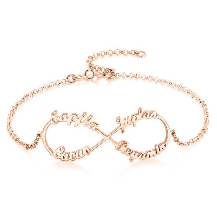 925 Sterling Silver Personalised Infinity Name Bracelets Name Bracelet