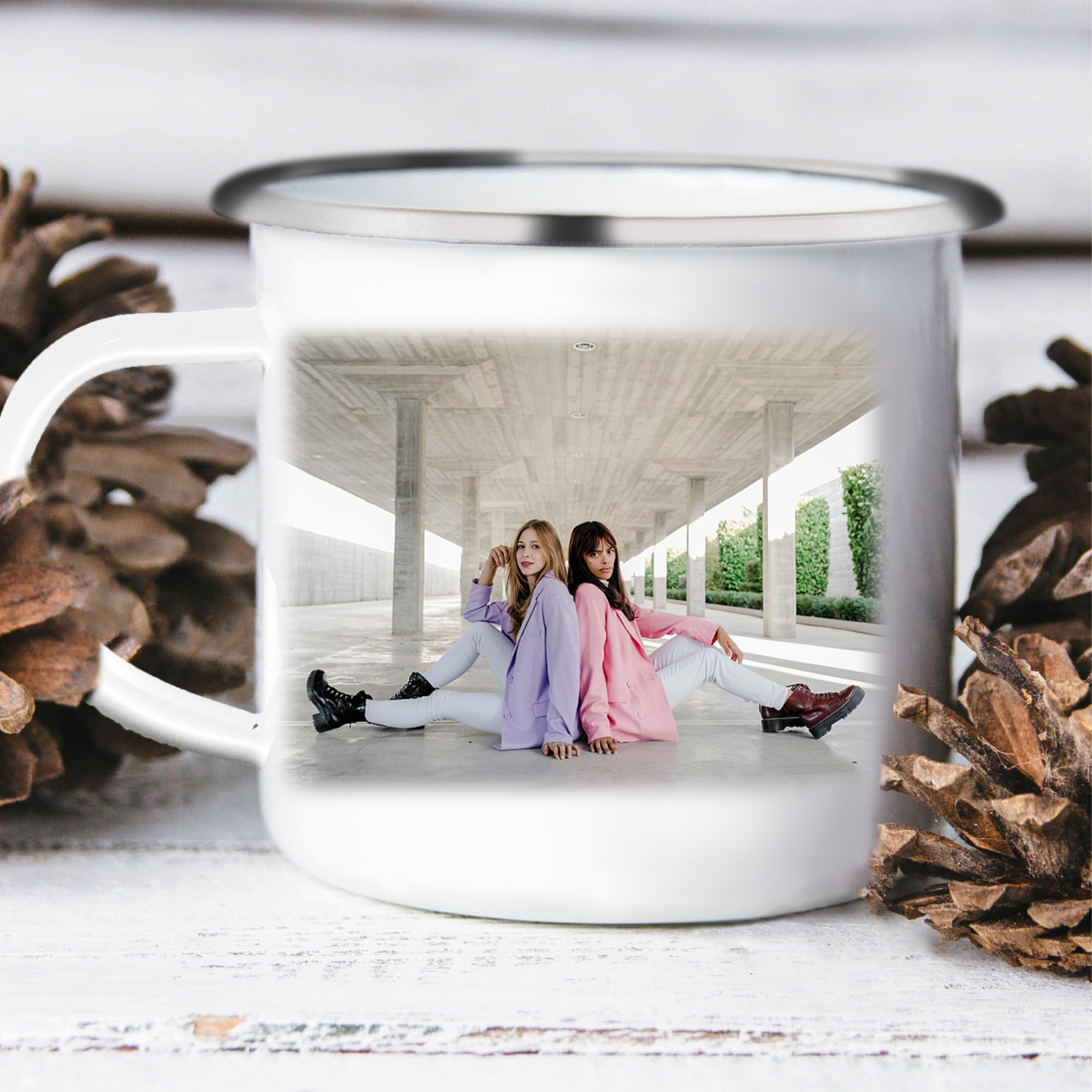 Personalised 2 Names And Photo Mug-Custom Set With Gift Box To My Bestie Birthday Gift Ceramic Coffee Mug for Friend