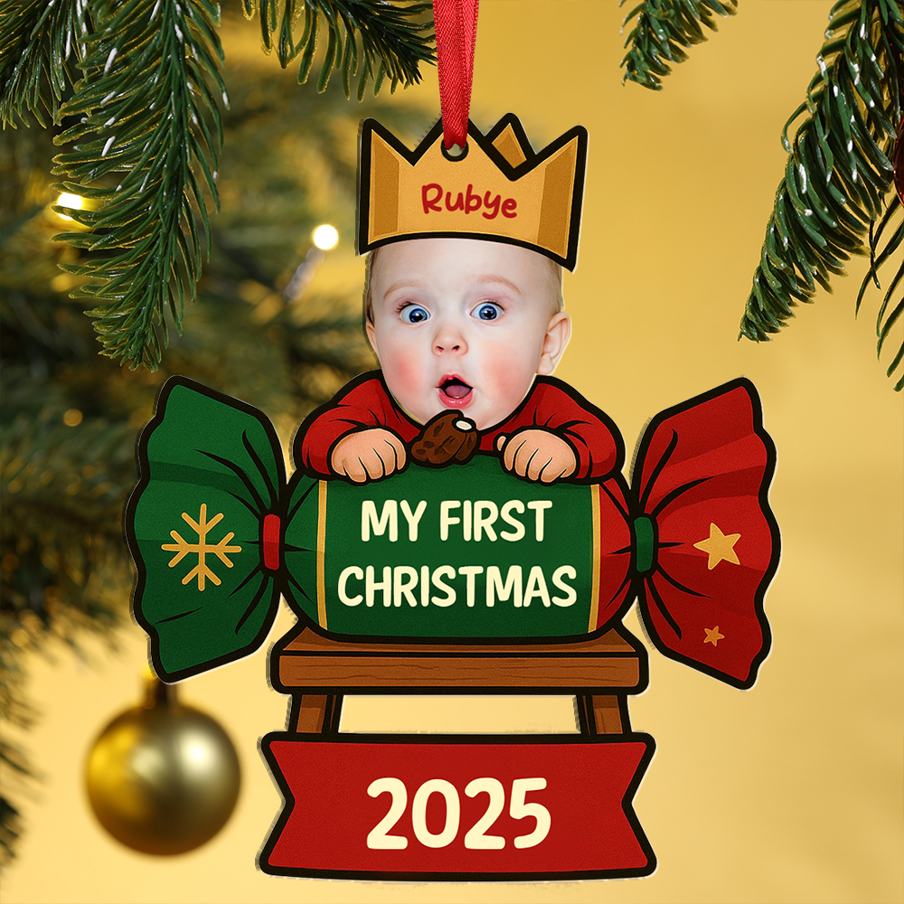 Personalised Baby's First Christmas Cracker Ornament