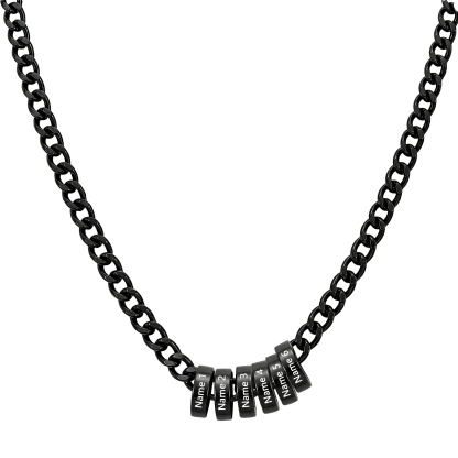 Personalised Stainless Steel Curb Chain 2-6 Names Necklace For Men Dad Husband