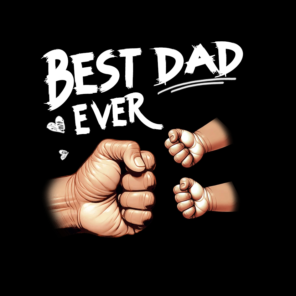 Best Dad Ever Fist Bump Cartoon Card