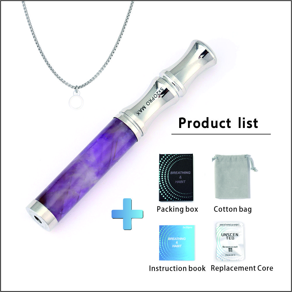 Tiger’s Eye Stone Breathing Necklace, Steel Accents