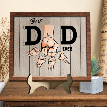 Personalised Best Dad Fist Bump Wooden Sign
