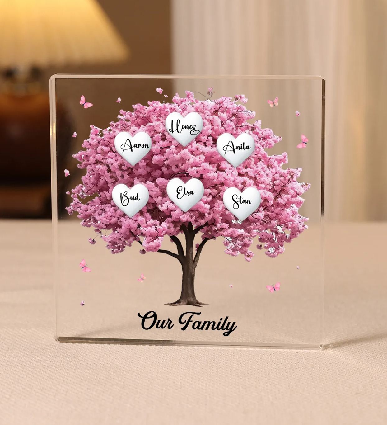 Personalised Family Tree Acrylic Ornaments Customize 6 Names Decorations for Family | Jessmade