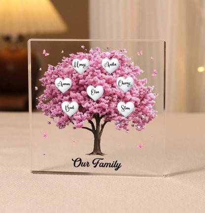Personalised Family Tree Acrylic Ornaments Customize 7 Names Decorations for Family | Jessmade