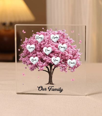 Personalised Family Tree Acrylic Ornaments Customize 8 Names Decorations for Family | Jessmade
