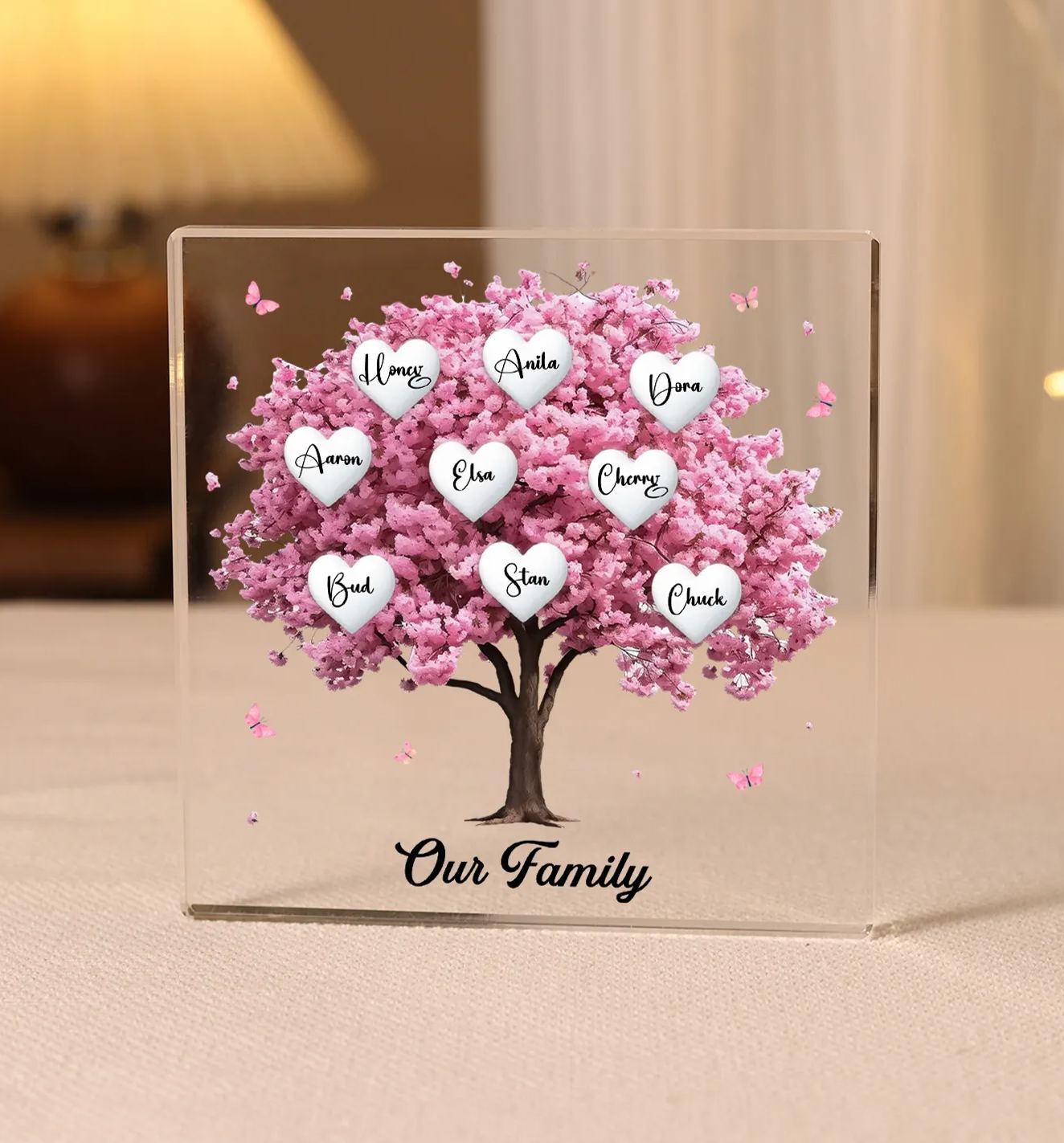 Personalised Family Tree Acrylic Ornaments Customize 9 Names Decorations for Family | Jessmade