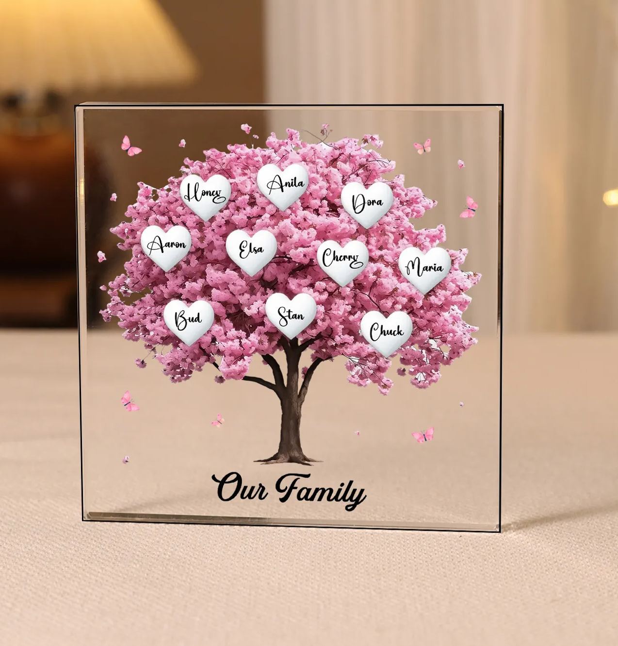 Personalised Family Tree Acrylic Ornaments Customize 10 Names Decorations for Family | Jessmade