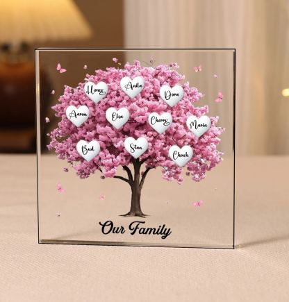 Personalised Family Tree Acrylic Ornaments Customize 10 Names Decorations for Family | Jessmade